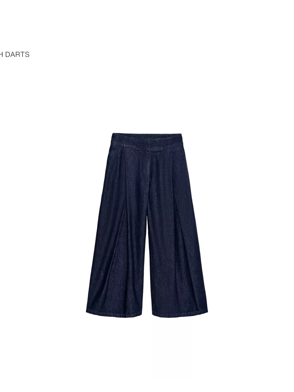 Zara High-Rise Wide-Leg Denim Culottes